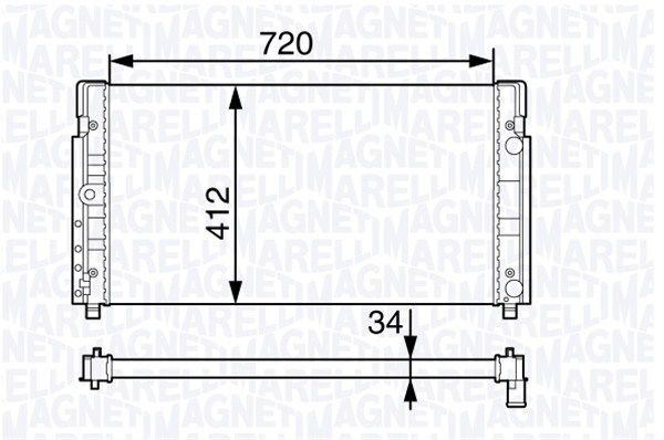 MAGNETI MARELLI Радиатор, охлаждение двигателя 350213144200